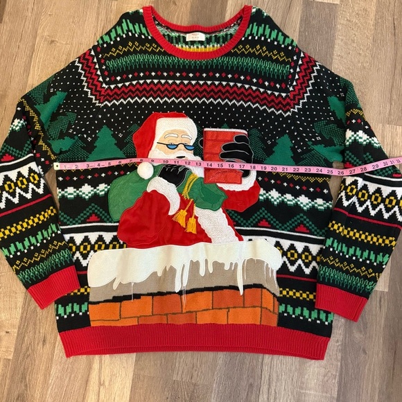 Holiday Time Men's Santa Ugly Christmas Sweater with Long Sleeves 2XL - Picture 6 of 7